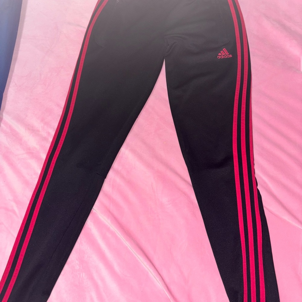 Adidas women’s Black and Pink Track Pants